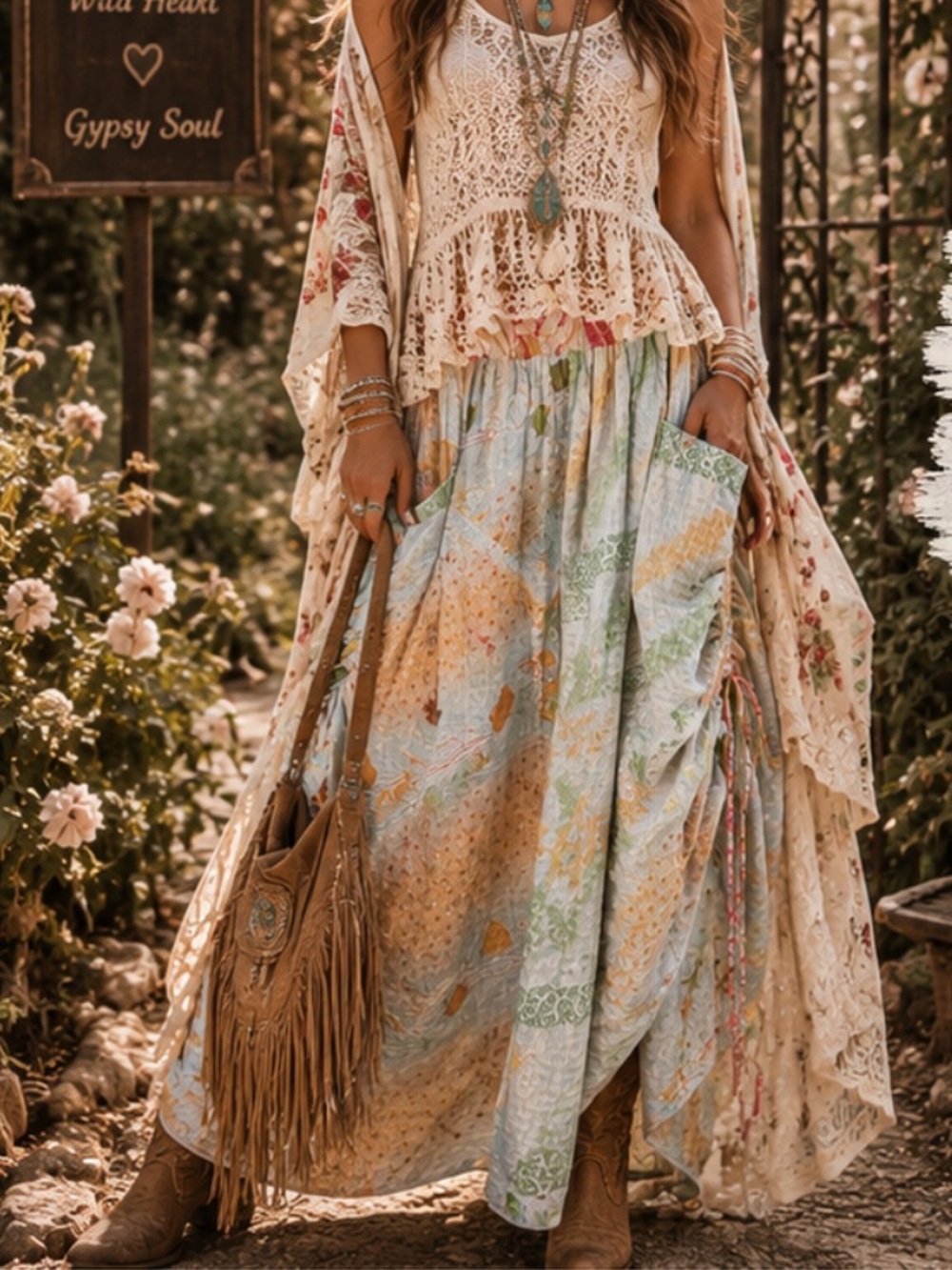 🆕 KANTHA BAE BUTTERFLY CARGO SKIRT Curated Boho Lux- Statement Piece